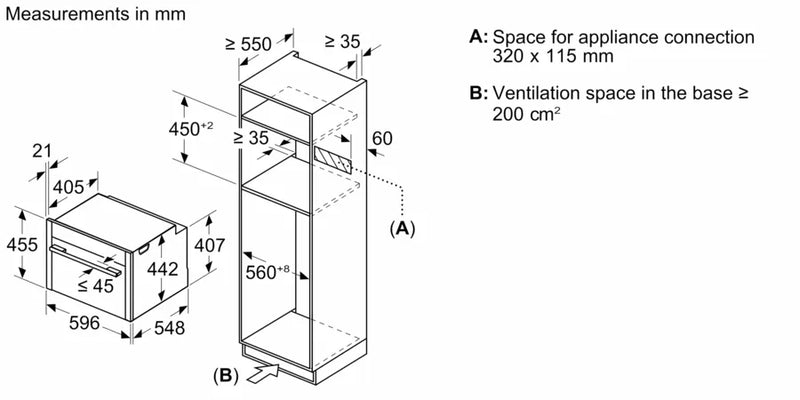 Neff N 90 C24MS31G0B, Built-in compact oven with microwave function