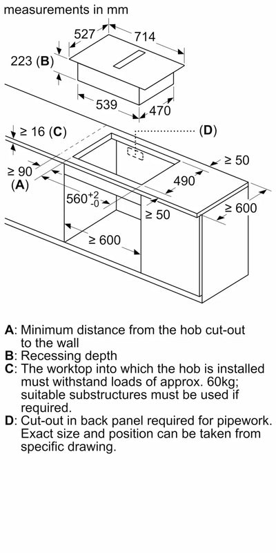 Neff N 70 V57YHQ4C0, Induction hob with integrated ventilation system