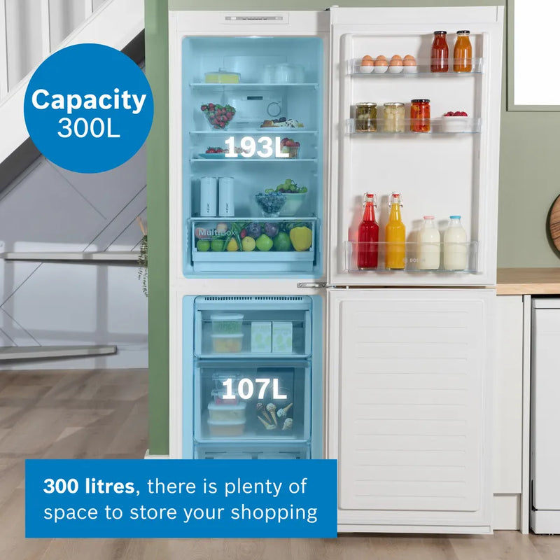 Bosch Series 2 KGN34NWEAG, Free-standing fridge-freezer with freezer at bottom