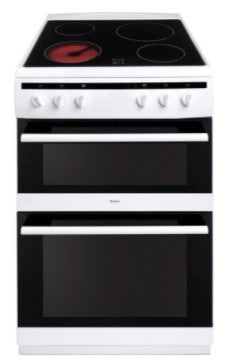 Amica AFC6550WH 60cm Freestanding Electric Double Oven with Ceramic Hob