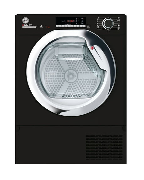 Hoover BATDH7A1TCEB-80 H-DRY 300 PRO Integrated 7kg Heat Pump Tumble Dryer - A+ Energy Rated - Black & Chrome
