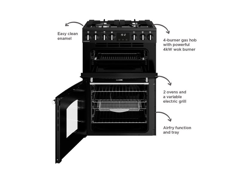 Belling MRA FARMHOUSE 60DF 60cm Dual Fuel Cooker - Black