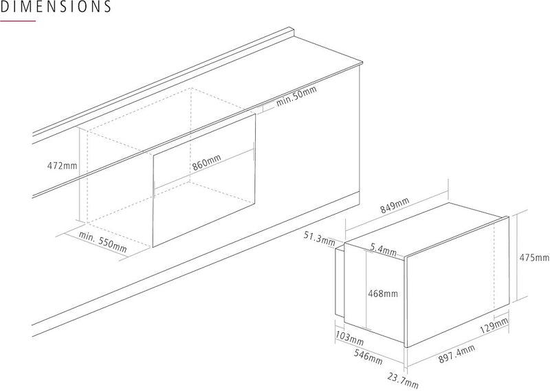 Caple C2902 Electric 95L Single Oven