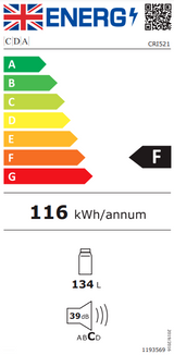 CDA CRI521 Intergrated Undercounter Larder Fridge