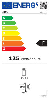 CDA FW522 Integrated Three-Quarter Height Fridge
