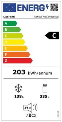 Liebherr CBNbsc 778i Peak Freestanding Fridge/freezer & BioFresh