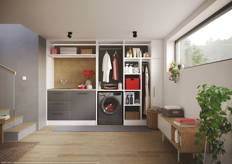 Hoover H3DPS4966TAMRR80 H-Wash&Dry 350 6/9kg 1400rpm D/A Rated Freestanding Washer Dryer - Graphite