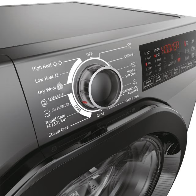Hoover H3DPS6966TAMBR80 H-Wash&Dry 350 6/9kg 1600rpm D/A Rated Freestanding Washer Dryer - Graphite