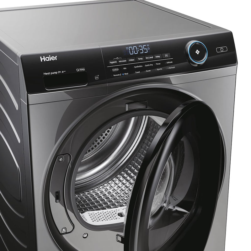Haier HD90-A3959S I Pro Series 5 9kg Heat Pump Tumble Dryer - A+++ Energy Rated - Graphite