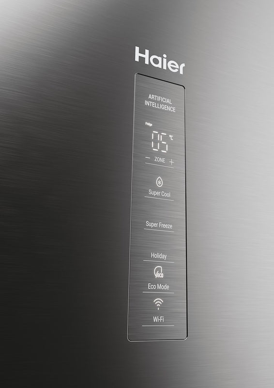 Haier HDPW5620DNPK 60cm Freestanding Fridge Freezer - Silver
