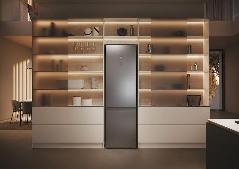 Haier HDPW5620DNPK 60cm Freestanding Fridge Freezer - Silver