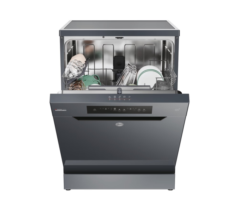 Hoover H-Dish 300 HF 4C7L0A-80 Freestanding 14 Place Setting Dishwasher - Graphite