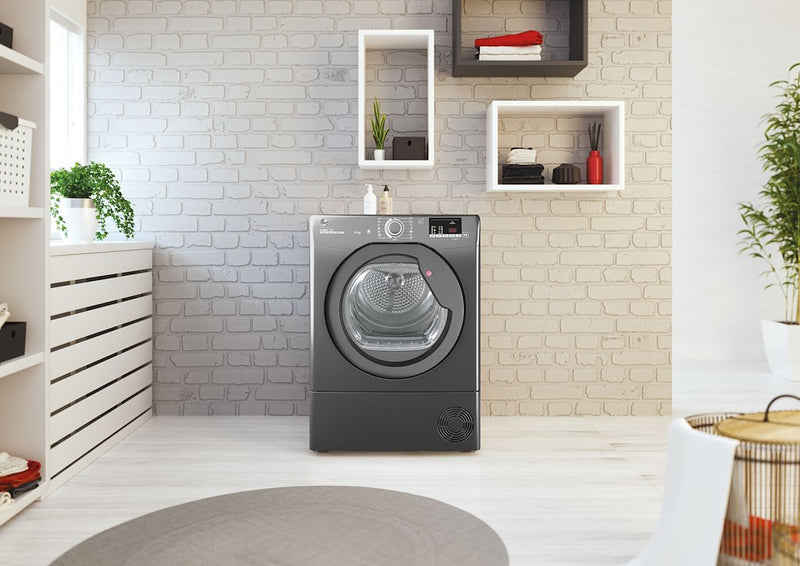 Hoover HLE C10DRGR-80 H-Dry 300 10kg Condenser Tumble Dryer - B Energy Rated - Graphite