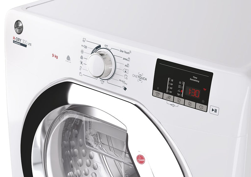 Hoover HLE C9DE-80 H-Dry 300 9kg Condenser Tumble Dryer with Aquavision - B Energy Rated - White