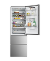 Haier HTW5618DWMG 3 Door Fridge Freezer - Silver - D Rated