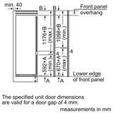 Bosch Series 4 KIV87VSE0G, Built-in fridge-freezer with freezer at bottom
