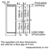Bosch Series 2 KIN86NFE0G, Built-in fridge-freezer with freezer at bottom