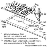 Bosch Series 6 PPM9A6I40, Gas hob