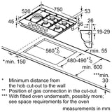 Bosch Series 6 PCS7A5I90, Gas hob