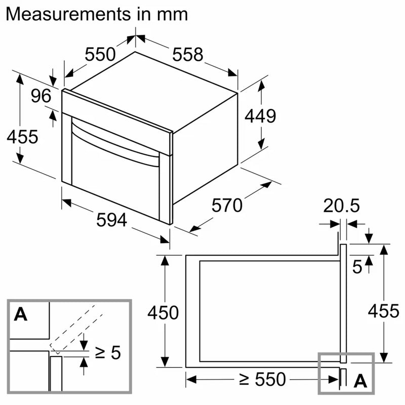 Neff N 50 C1AMG84N0B, Built-in microwave oven with hot air