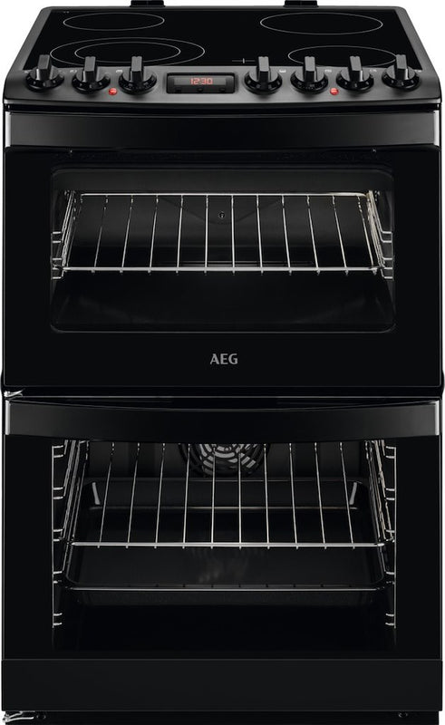 AEG CCB6740MCB 6000 SteamBake Ceramic Electric Cooker with Double Oven