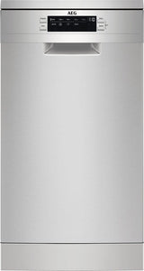 AEG FFB73527ZM 7000 GlassCare Freestanding Slimline Dishwasher with AirDry Technology + 10 Place Place Settings
