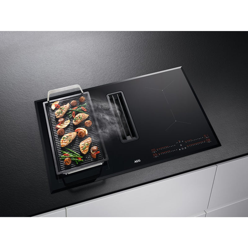 AEG CDE84543FB 80cm Single Bridge Hob with Extractor