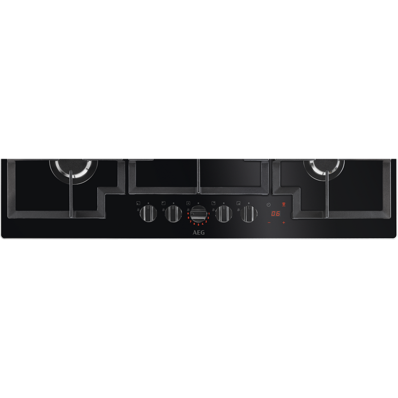 AEG HKB95450NB 8000 Gas on Glass Gas Hob with Hob2Hood