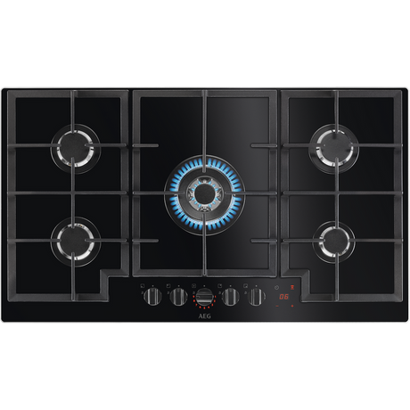 AEG HKB95450NB 8000 Gas on Glass Gas Hob with Hob2Hood