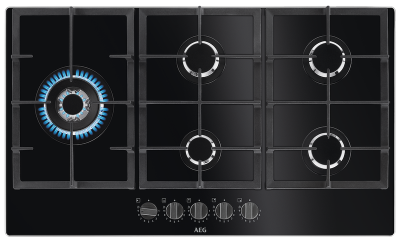 AEG HKB95820NB 6000 Gas on Glass Gas Hob