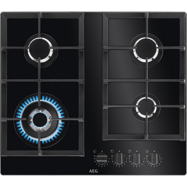 AEG HKB64420NB 6000 Gas on Glass Gas Hob