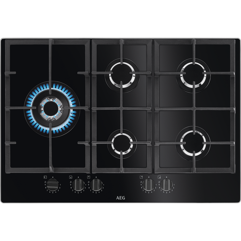 AEG HKB75820NB 6000 Gas on Glass Gas Hob