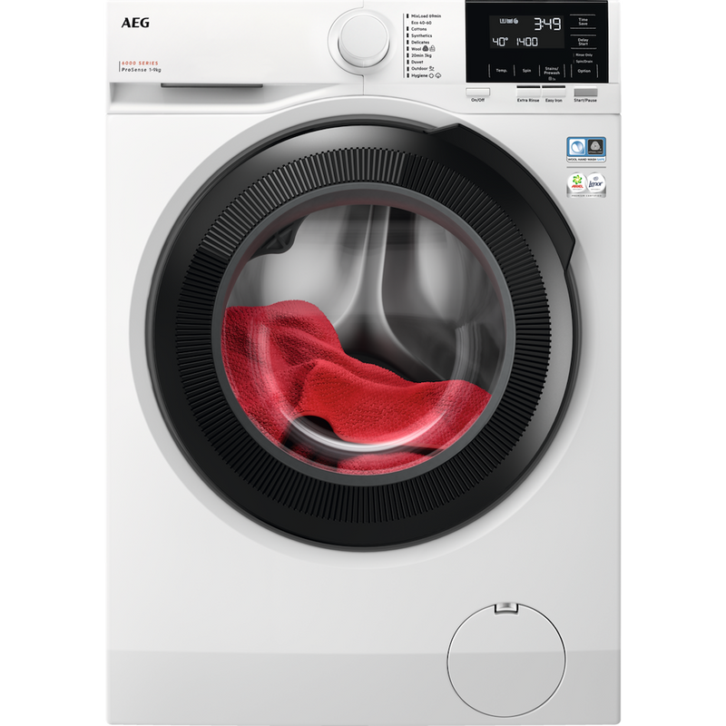 AEG LFR61944B 6000 Series Front Loading Full Size 9kg Washing Machine