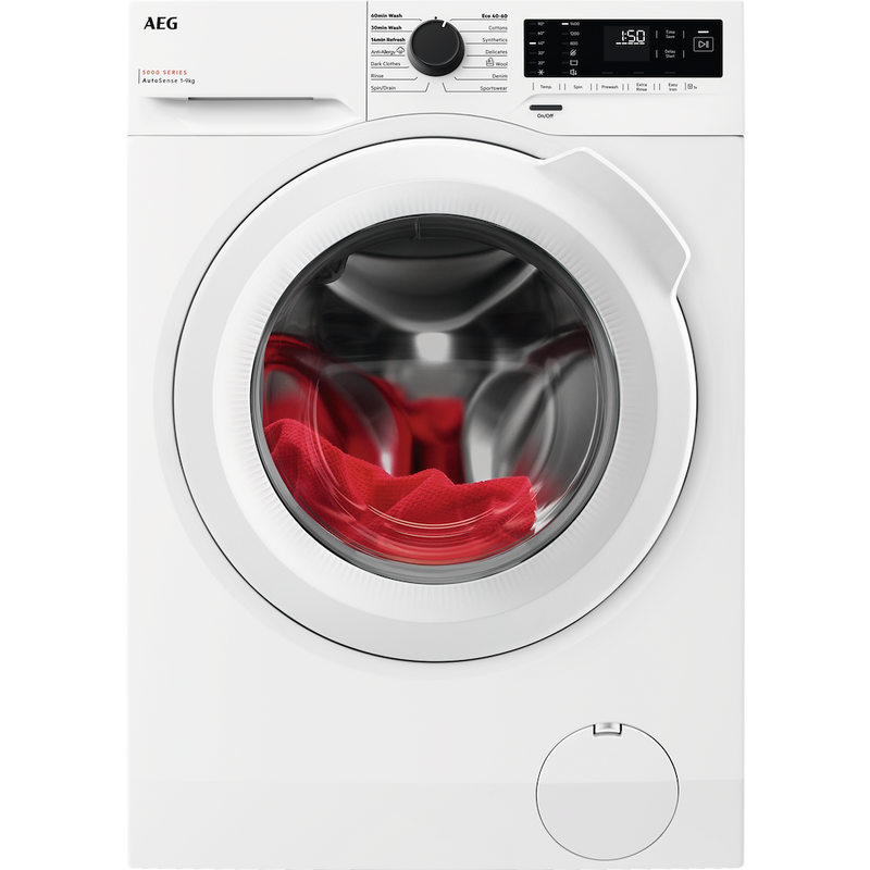 AEG LFX50942B 5000 Series Front Loading Full Size 9kg Washing Machine
