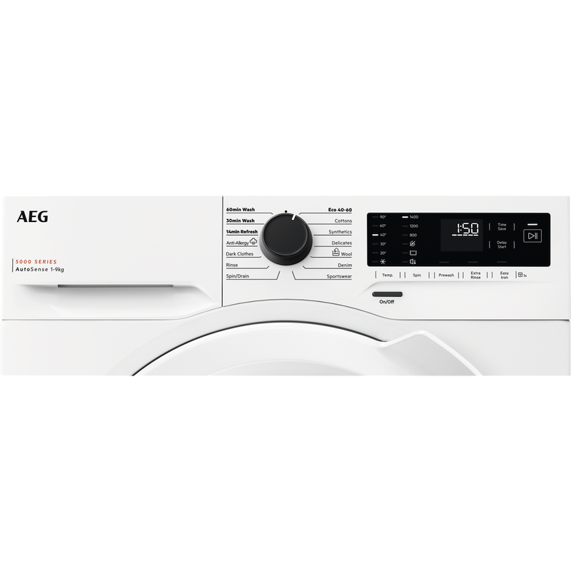 AEG LFX50942B 5000 Series Front Loading Full Size 9kg Washing Machine