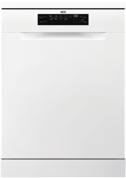 AEG FFB73727PW 7000 GlassCare Freestanding Dishwasher with AirDry Technology + 15 Place Settings