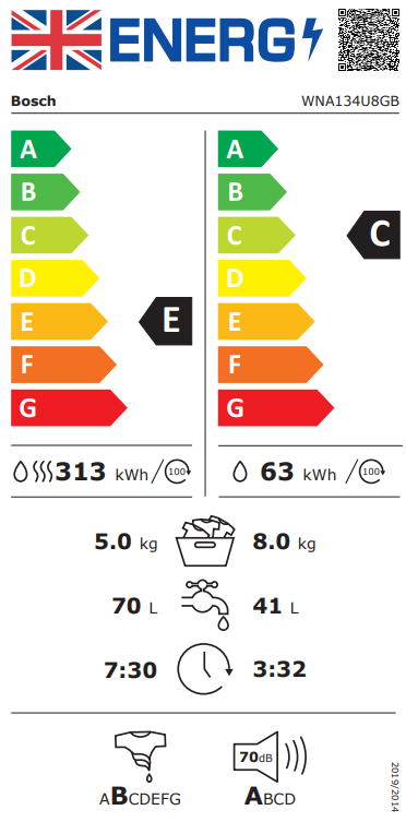 Bosch Series 4 WNA134U8GB, Washer dryer