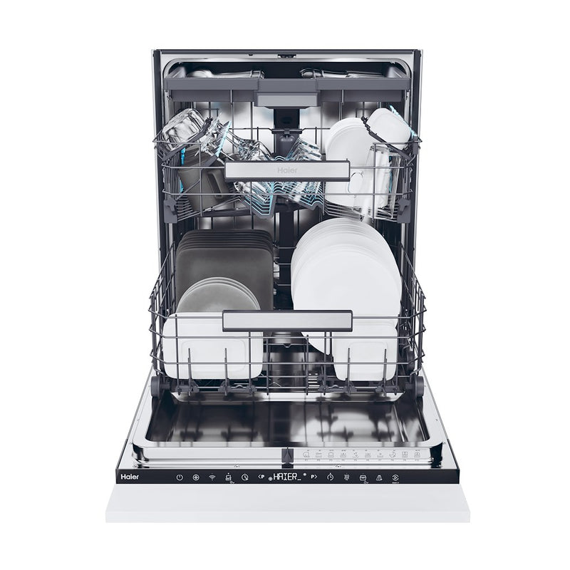 Haier XS 6B4S3FSB-80 Integrated 60cm Dishwasher with 16 Place Settings and WiFi