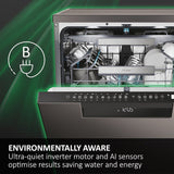 Haier XS 6B4S3FSB-80 Integrated 60cm Dishwasher with 16 Place Settings and WiFi