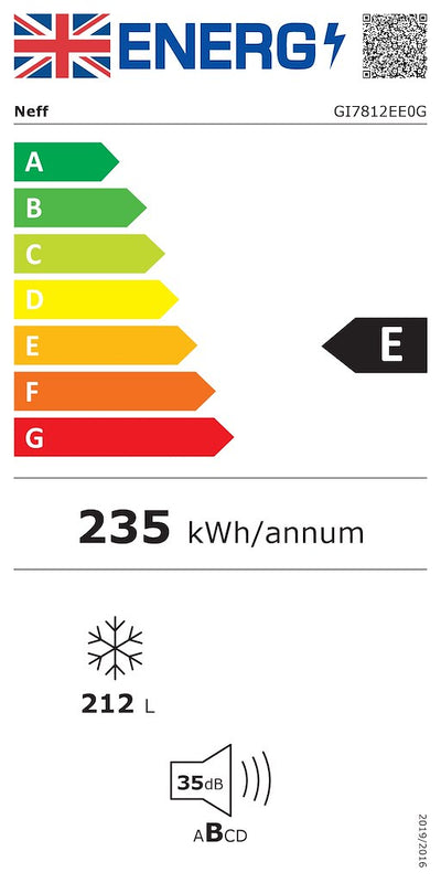 Neff N 50 GI7812EE0G, built-in freezer