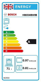 Bosch HBS534BW0B, Built-in oven