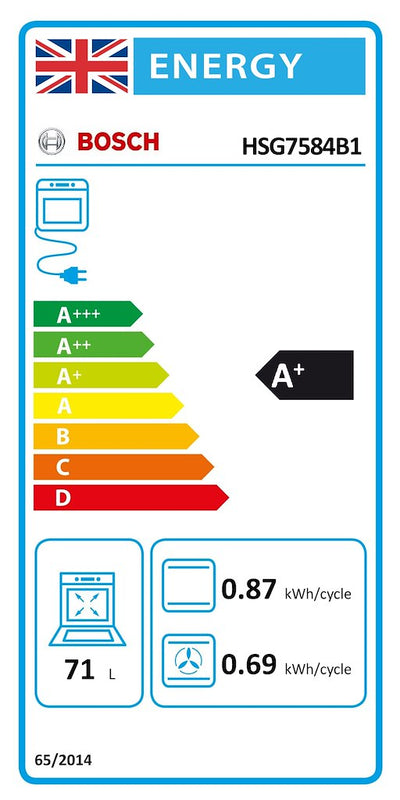 Bosch Series 8 HSG7584B1, Built-in oven with steam function