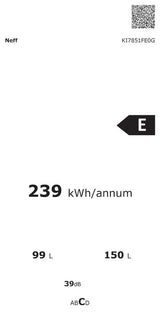 Neff N 30 KI7851FE0G, Built-in fridge-freezer with freezer at bottom