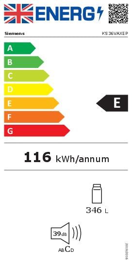 Siemens iQ 500 KS36VAXEP, Free-standing fridge