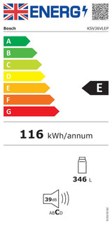 Bosch Series 4 KSV36VLEP, Free-standing fridge