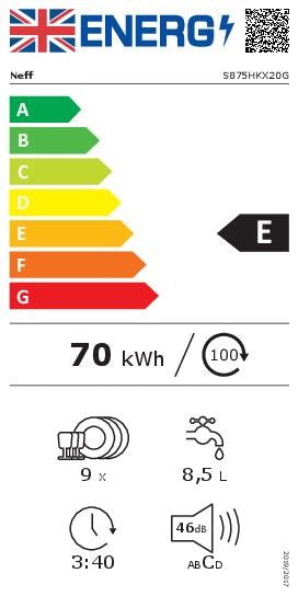 Neff N 50 S975HKX20G, Fully-integrated Slimline Dishwasher