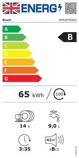 Bosch Series 4 SMS4EMI06G, Free-standing dishwasher