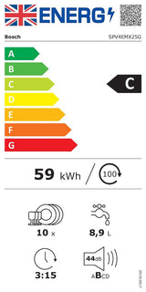 Bosch Series 4 SPV4EMX25G, Fully-integrated dishwasher