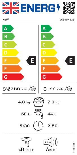 Neff V6540X3GB, integrated washer dryer