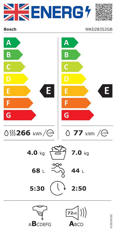Bosch Series 4 WKD28352GB, Integrated Washer dryer